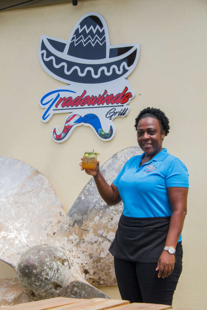 Sandie waitress properller tradewinds mexican grill kingston tortola british virgin islands